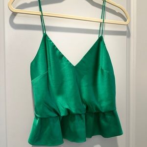 NBD satin green top XXS